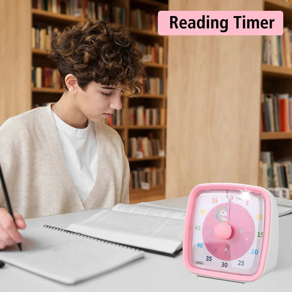 Kids Children Reminder Time Management Tool Visual Timer Night Light Ultra Silent Alarm Clock 60 Minutes Countdown Timer