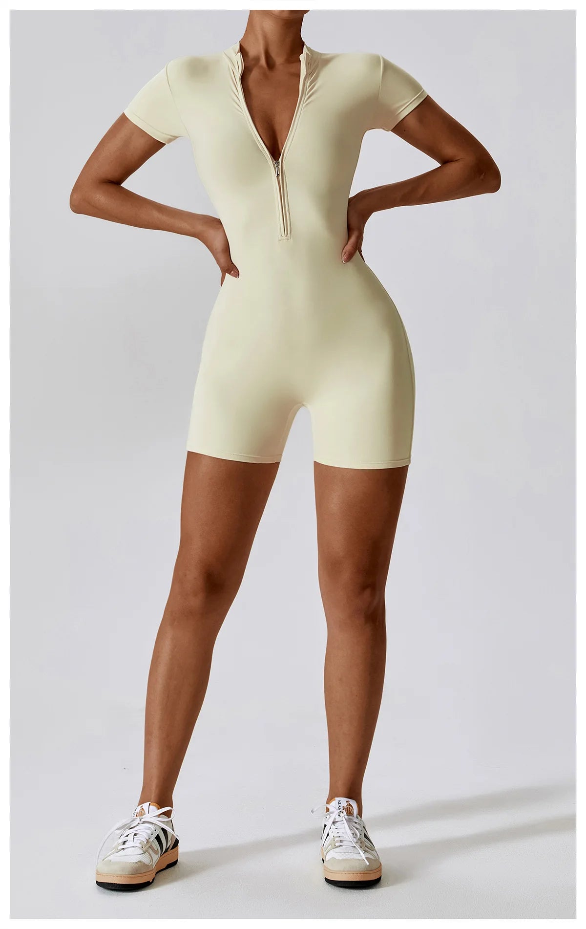 Summer Zipper Short Sleeve Yoga Bodysuit Women's Jumpsuits Yoga Set Gym Clothes Push-up Workout Tracksuit Dance Fitness Bodysuit