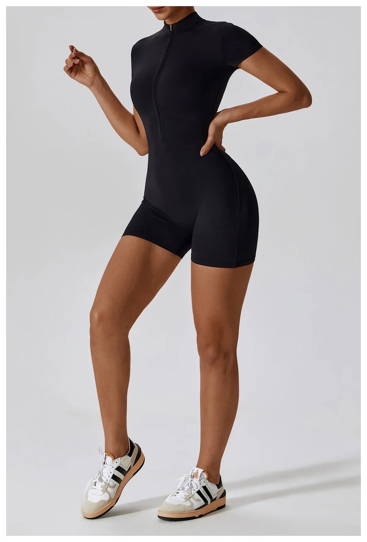 Summer Zipper Short Sleeve Yoga Bodysuit Women's Jumpsuits Yoga Set Gym Clothes Push-up Workout Tracksuit Dance Fitness Bodysuit
