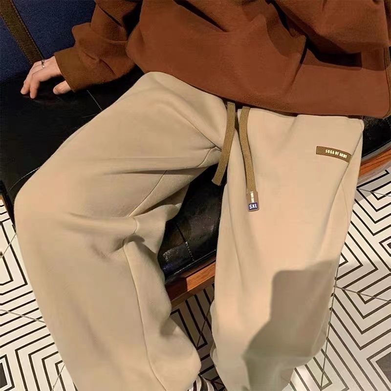 Fleece Sweatpants Women Winter Warm Pants Casual Harlan Pants Loose Lamb Fleece Ankle-Length Trousers Thicke Warm Sweatpants