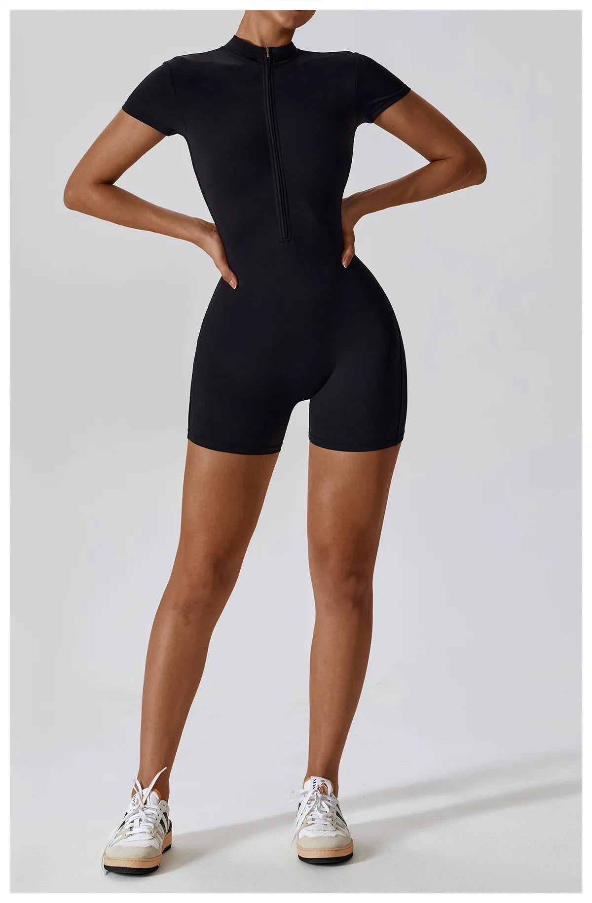 Summer Zipper Short Sleeve Yoga Bodysuit Women's Jumpsuits Yoga Set Gym Clothes Push-up Workout Tracksuit Dance Fitness Bodysuit