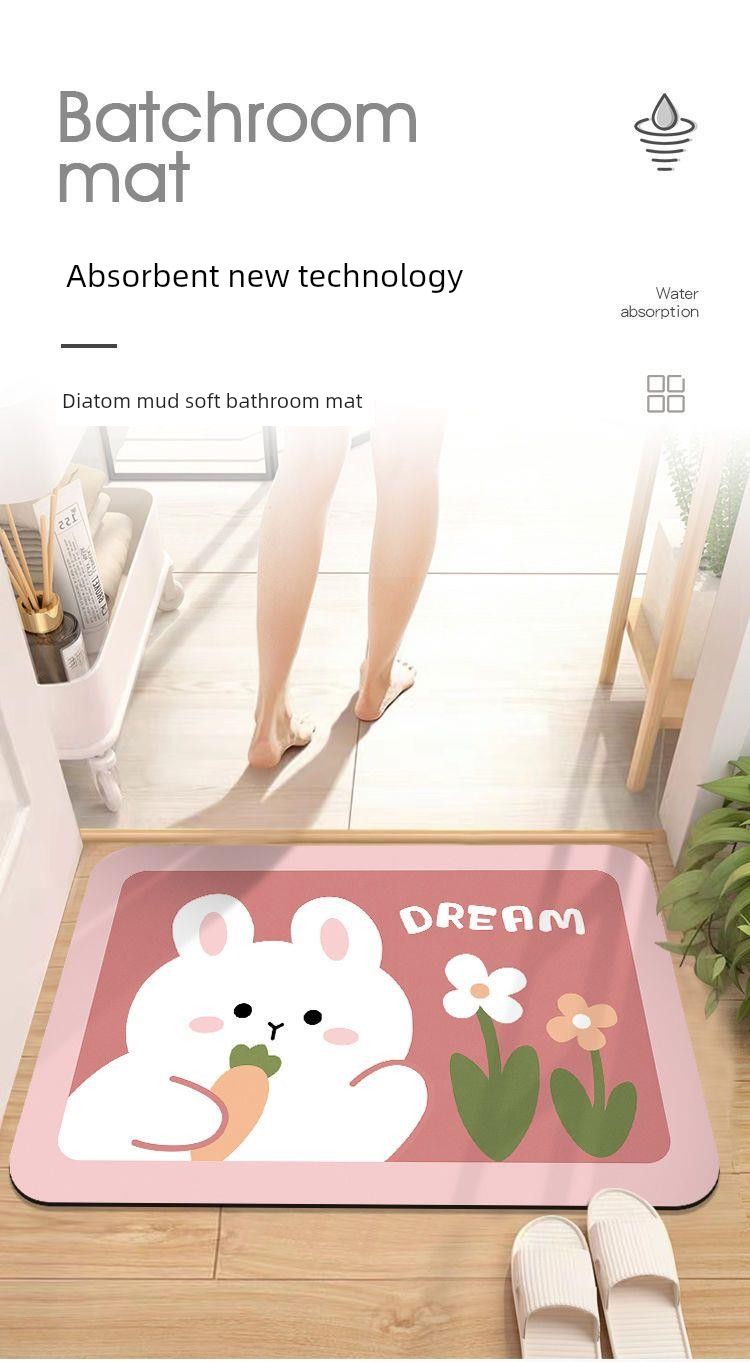 Bathroom Absorbent Floor Mat Toilet Floor Mat Bathroom Non-Slip Mat Toilet Floor Mats Bathroom Door Diatom Ooze Mat
