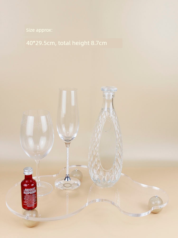 Wavy Acrylic Aromatherapy Tray Living Room Home Decoration Ornaments Desktop Cup Coffee Storage Tray Storage Rack