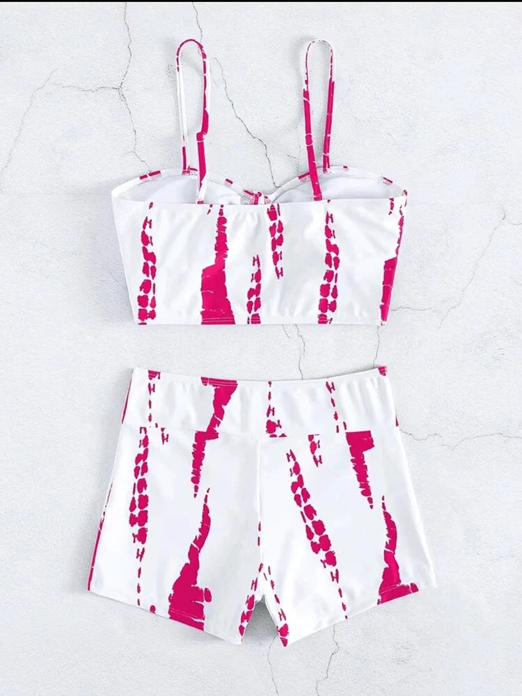 Drawstring Front Shorts Bikinis 2024 High Waist Swimsuit Women Swimwear Female Bathers Bathing Swimming Swim Suit Beachwear