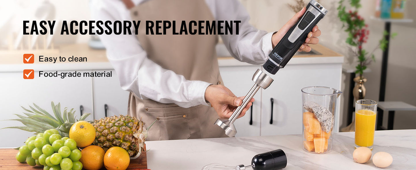 VEVOR 8 Speed Immersion Mini Portable Blender Handheld Mixer Machine 200W 500W Cordless Recharge home-appliance for Kitchen