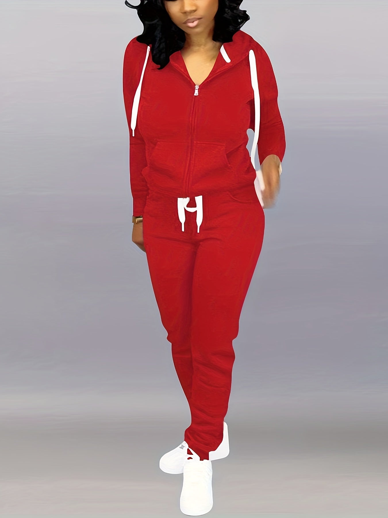 Two Piece Outfits For Women Jogging Suits Casual Jogger Tracksuit Long Sleeve Hoodie Sweatsuit Pants Sets