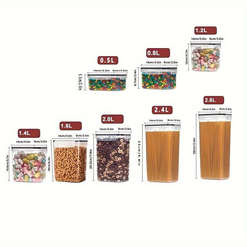 24pcs Premium Airtight Food Storage Containers Set - Containers for Kitchen Organization with Labels, Marker, and Stackable Design - Keep Spaghetti, Flour, Sugar, and Cereal Fresh for Longer with Easy Identification and Space