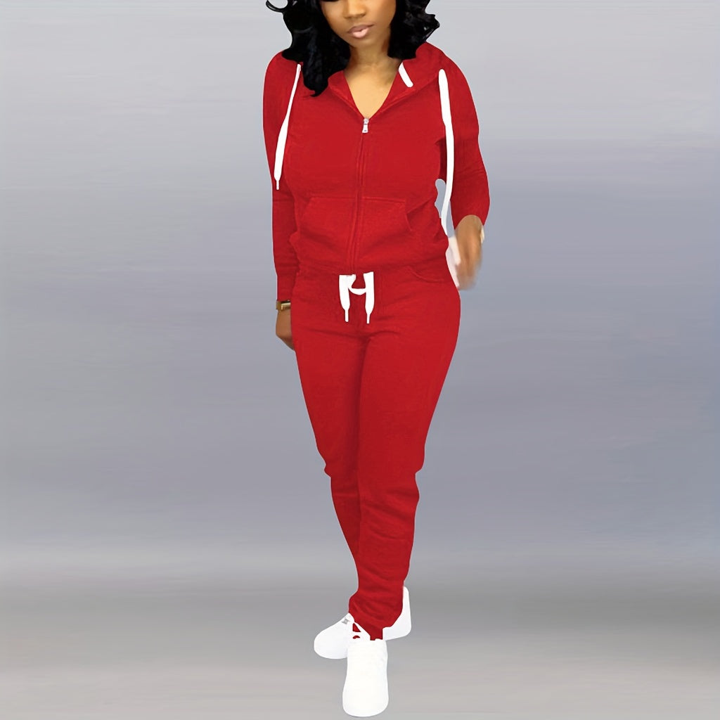 Two Piece Outfits For Women Jogging Suits Casual Jogger Tracksuit Long Sleeve Hoodie Sweatsuit Pants Sets