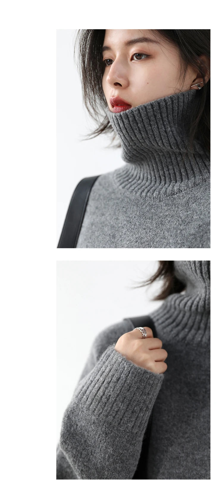 CHIC VEN Korean Women's Sweater Loose Turtleneck Sweaters Warm Solid Pullover Knitwear Basic Female Tops Autumn Winter 2022