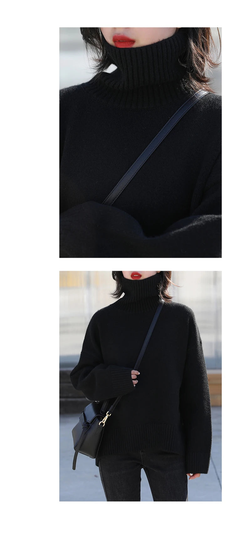 CHIC VEN Korean Women's Sweater Loose Turtleneck Sweaters Warm Solid Pullover Knitwear Basic Female Tops Autumn Winter 2022