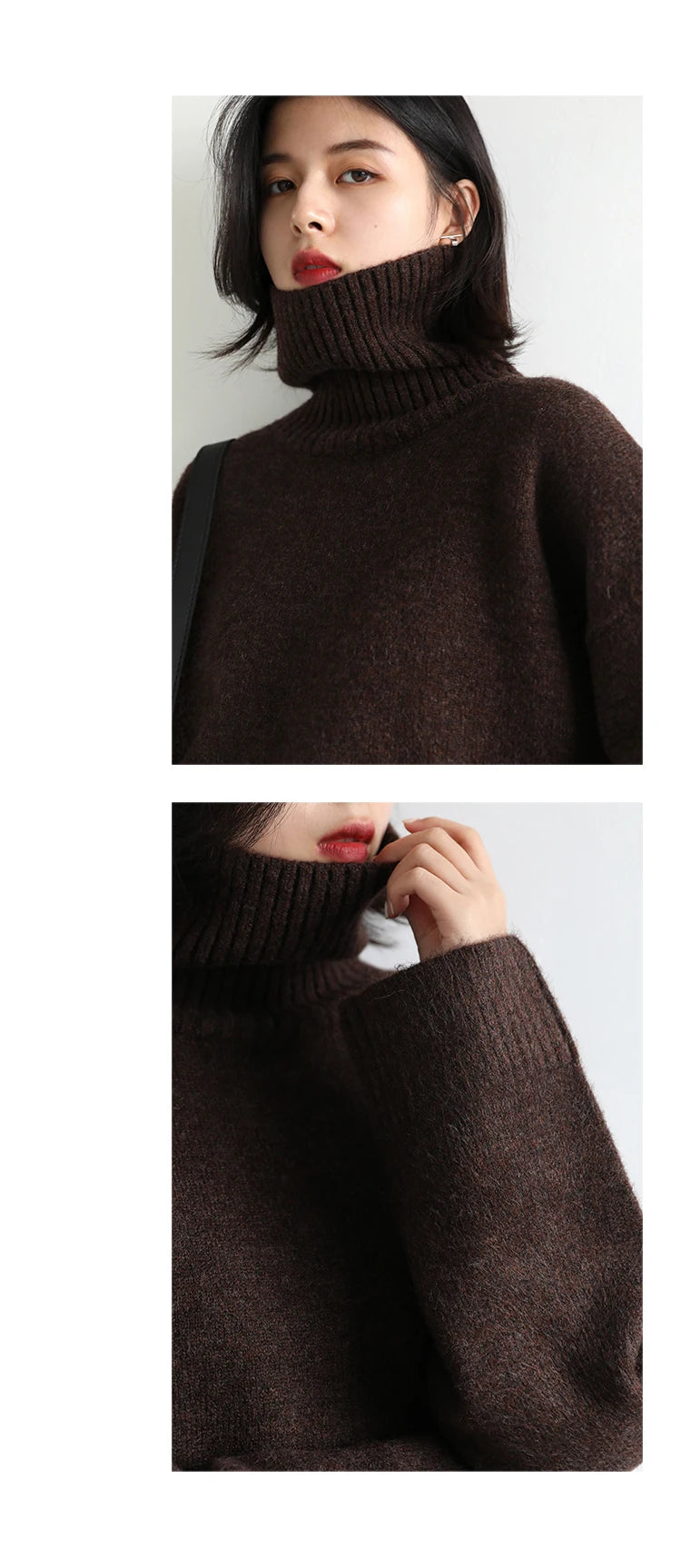 CHIC VEN Korean Women's Sweater Loose Turtleneck Sweaters Warm Solid Pullover Knitwear Basic Female Tops Autumn Winter 2022