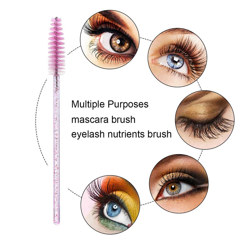 50PCS/100PCS Micro Eyelash Brush Lashes Extension Applicator Cleaning Swab Lip Gloss Sticks Mascara Wands Cosmetic Makeup Tool