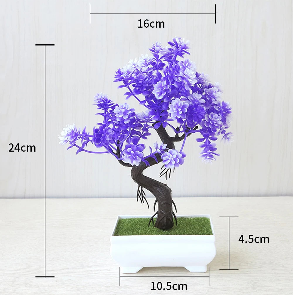 Artificial Plastic Plants Bonsai Small Tree Pot Fake Plant Potted Flower Garden Arrangement Ornaments Room Home Table Decoration