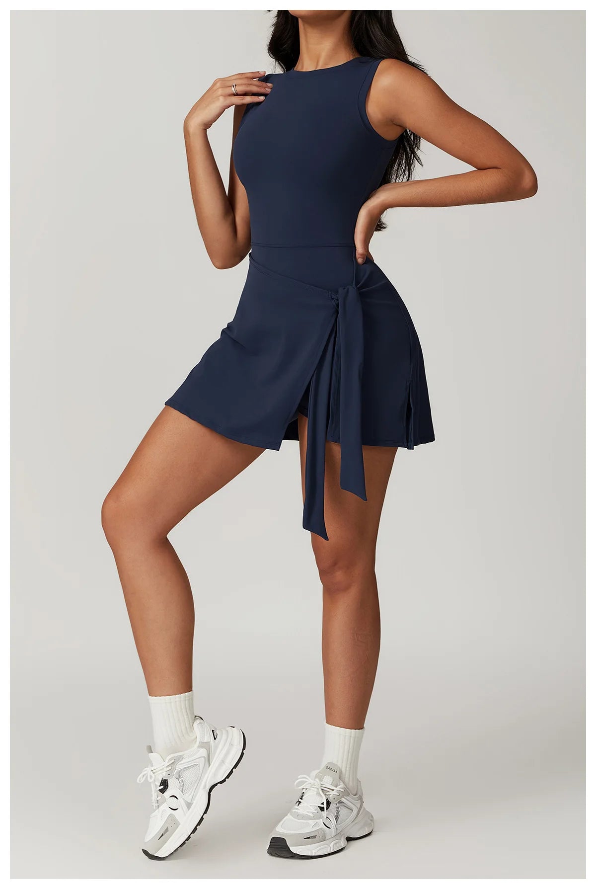 New Women Summer Safe Yoga Tennis Skirts Gym Golf Running Sports Fitness With Chest Pads One Piece Skirt Anti Glare Dance Skirt