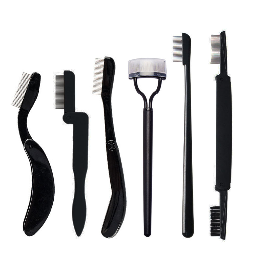 1 Pcs Black Foldable Eyelash Brush Comb Beauty Makeup Lash Separator Stainless Steel Eyelash Curler Mascara Curl Cosmetic Tool