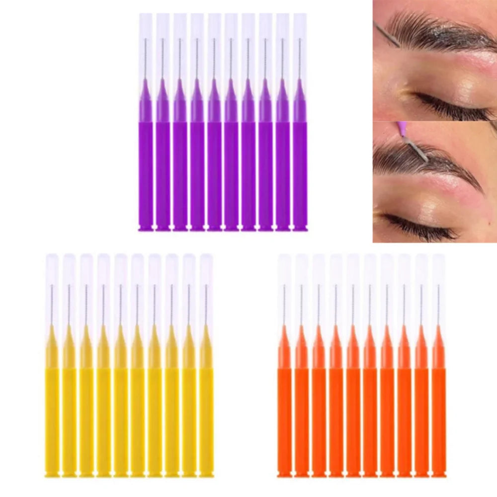 20Pcs Mini Eyebrow Brush Brow Perm Brush Disposable Brow Lifting Brushes Bendable Micro Eyelash Brush Applicators Makeup Tools