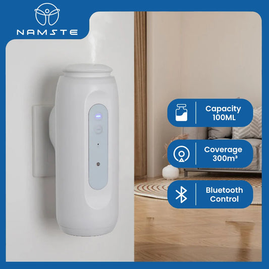 NAMSTE Aromatic Oil Diffuser Bluetooth Control Socket Style Automatic Night Light Aroma Oil Diffuser For Home Air Freshener