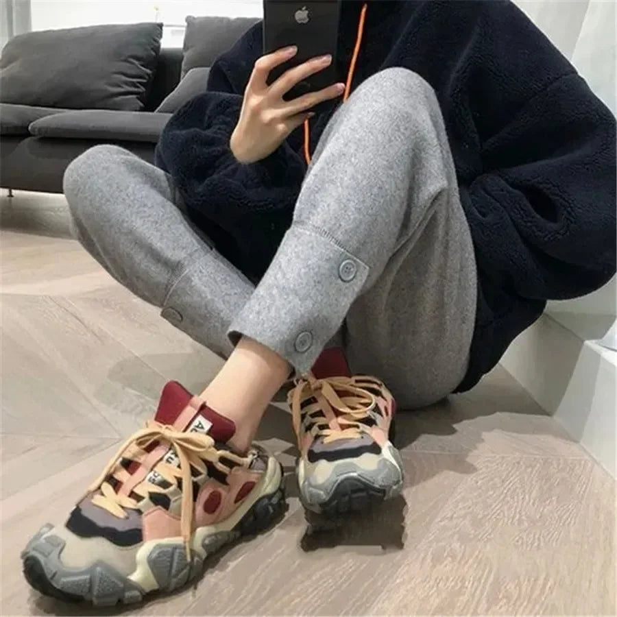 Knitted Warm Casual Harem Pants Autumn Winter High Waist Thicken Pantalon Korean Fashion Womens Baggy Joggers 95cm Sweatpants