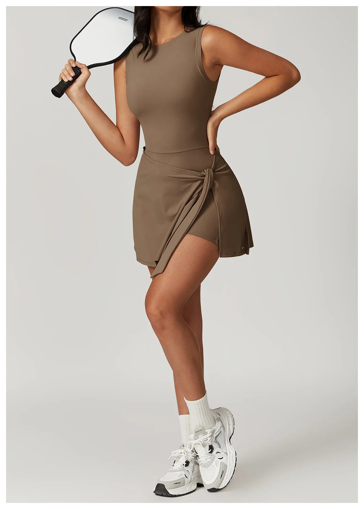 New Women Summer Safe Yoga Tennis Skirts Gym Golf Running Sports Fitness With Chest Pads One Piece Skirt Anti Glare Dance Skirt