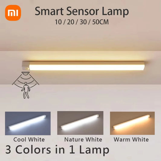 Xiaomi Night Light Rechargeable Motion Sensor LED Bar Light Induction Portable Cordless Magnetic Cabinet Lamp Kitchen Bedside