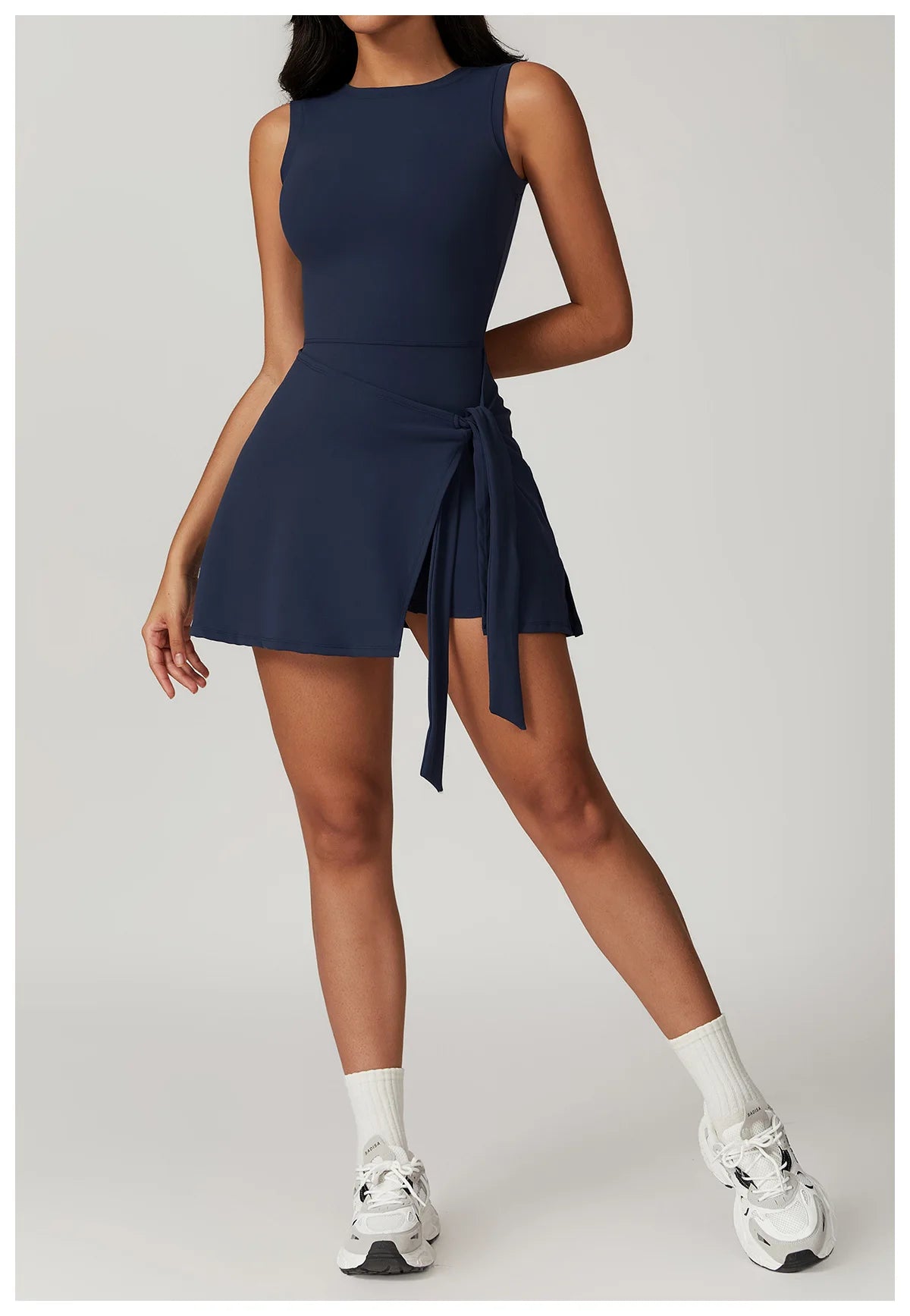 New Women Summer Safe Yoga Tennis Skirts Gym Golf Running Sports Fitness With Chest Pads One Piece Skirt Anti Glare Dance Skirt