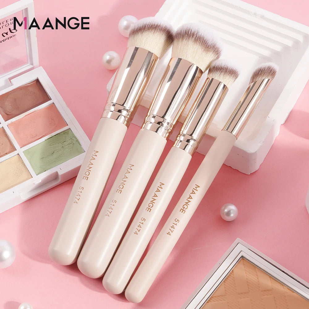 MAANGE Gift Box 4 Pieces Face Makeup Brushes Kit Foundation Concealer Soft Bristles Flawless Beauty Tool For Women Facial Makeup