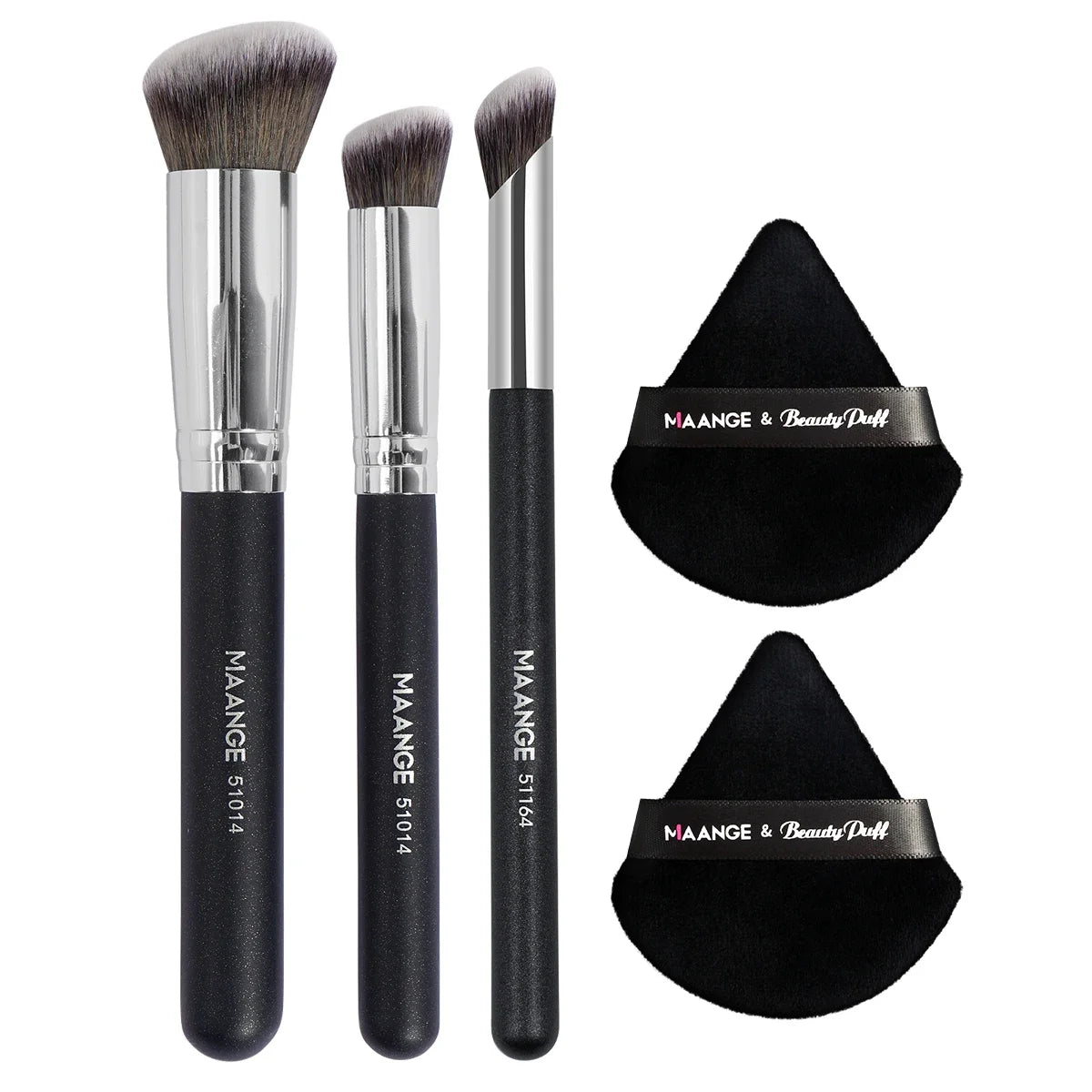 3pcs Makeup Brushes Set+2pcs Dry Air Cushion Puff Eye Shadow Concealer Brush Women Foundation Cosmetics Blush Blending Tools