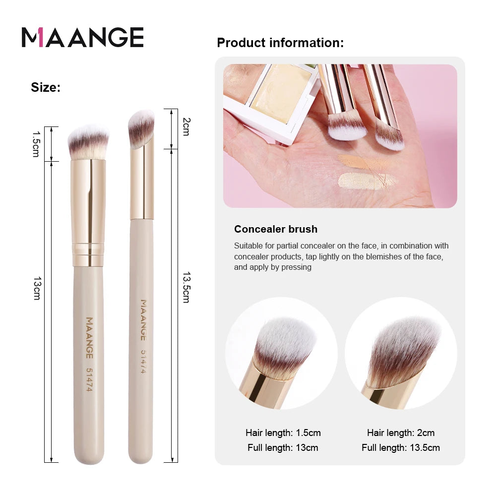 MAANGE Gift Box 4 Pieces Face Makeup Brushes Kit Foundation Concealer Soft Bristles Flawless Beauty Tool For Women Facial Makeup