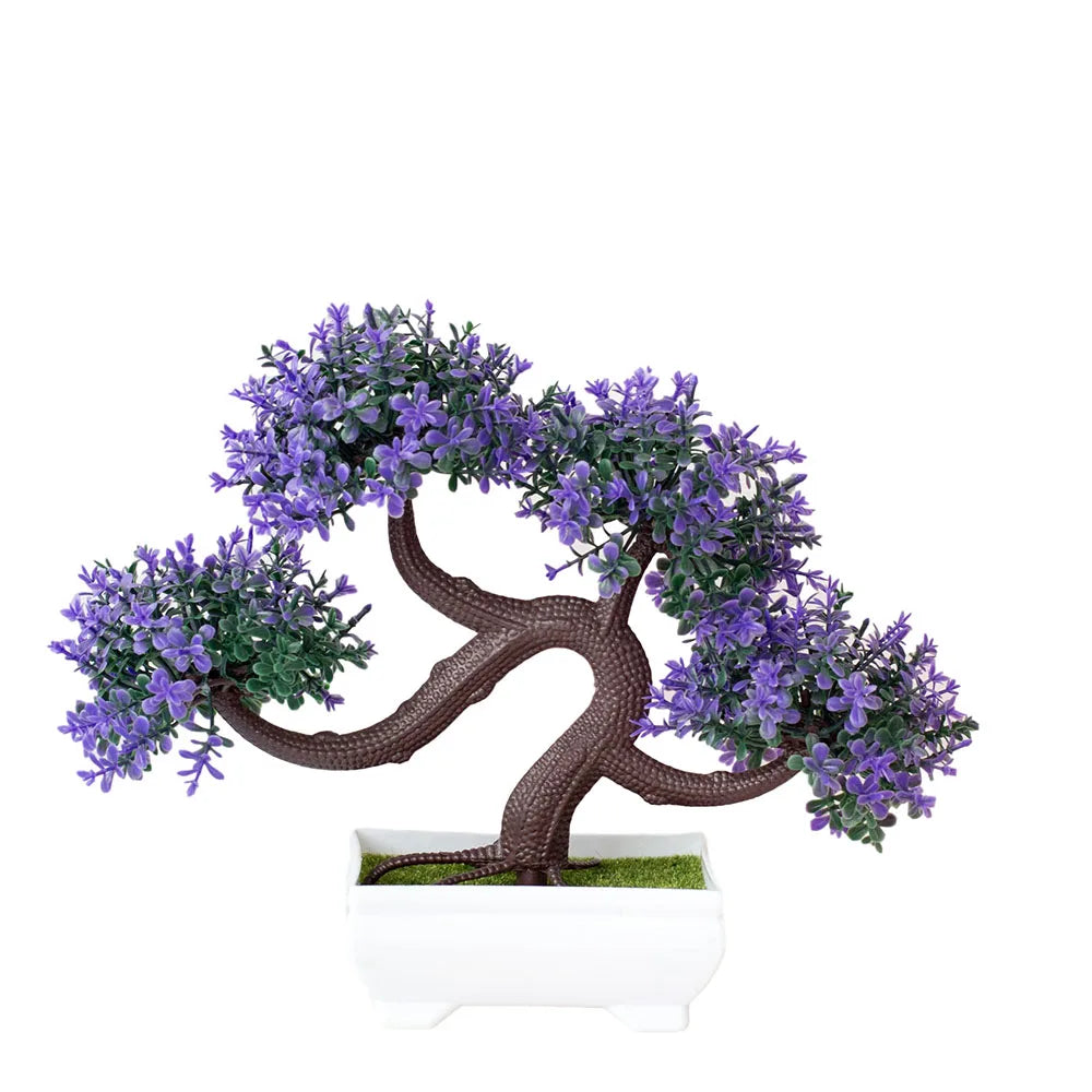 Artificial Plastic Plants Bonsai Small Tree Pot Fake Plant Potted Flower Garden Arrangement Ornaments Room Home Table Decoration