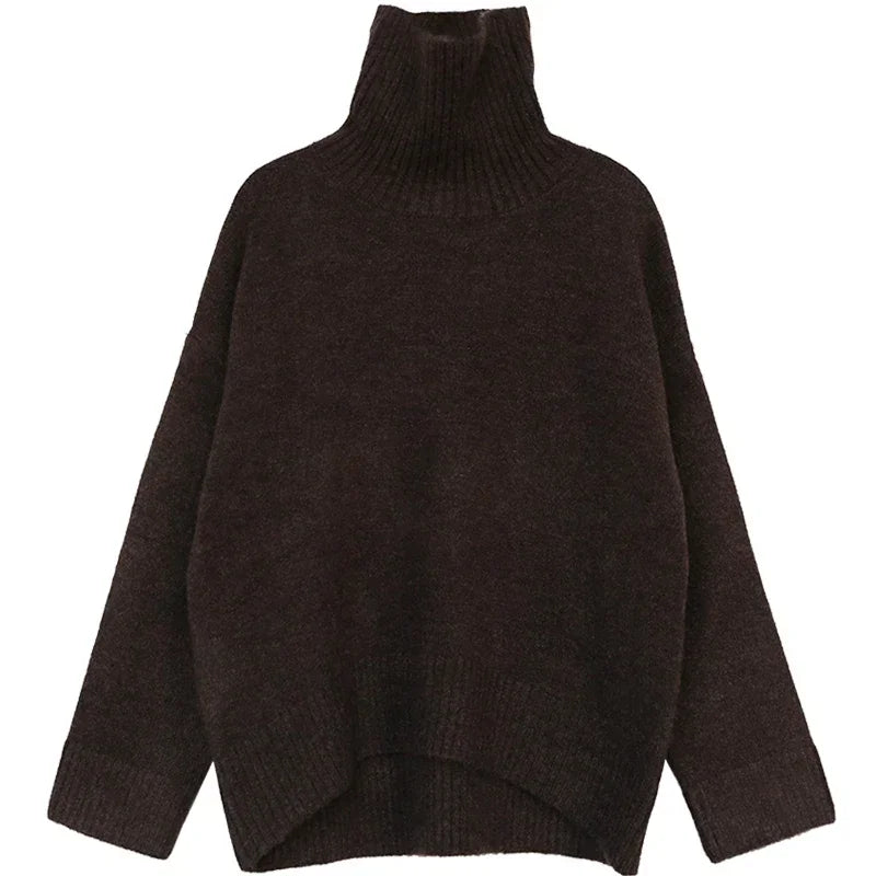 CHIC VEN Korean Women's Sweater Loose Turtleneck Sweaters Warm Solid Pullover Knitwear Basic Female Tops Autumn Winter 2022